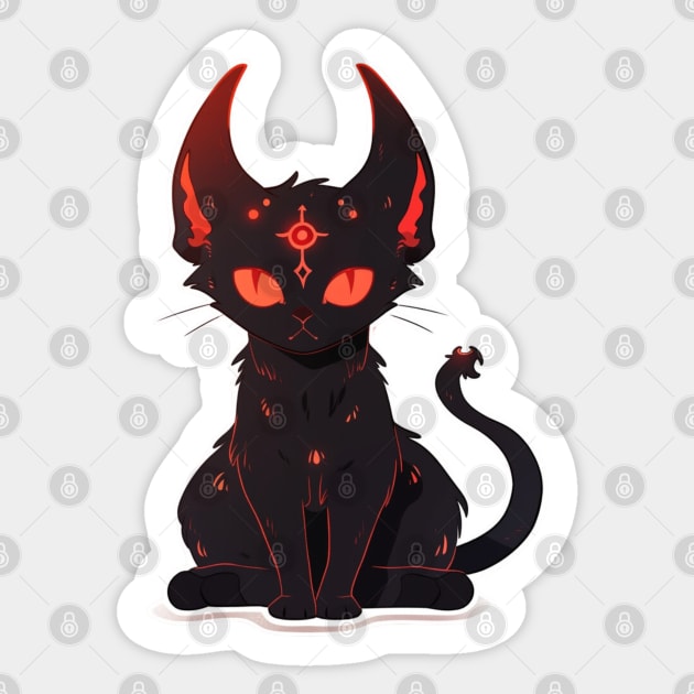 Cute Demon Cat Sticker by DarkSideRunners